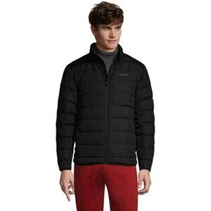 NWT Lands' End Men's Down Puffer Winter Jacket Size XXL 600 Black